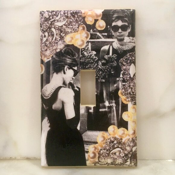 Original Handmade Audrey Hepburn Switchplate- Firm